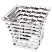 Eastern Tabletop 1715 Escalate Series 10" x 10" x 9" Stainless Steel Eight Rung Riser with Cooking Grate and Sterno