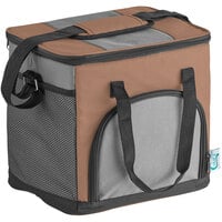 Choice Brown Small Insulated Soft Cooler Bag with Shoulder Strap (Holds 24 Cans)