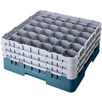 Cambro 36S1058414 Teal Camrack Customizable 36 Compartment 11 inch Glass Rack