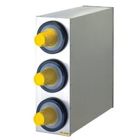 San Jamar C2803 EZ-Fit® Stainless Steel 3-Slot Vertical 8 - 44 oz. Countertop Cup Dispenser Cabinet