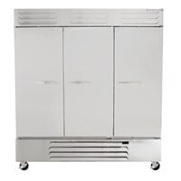 Beverage-Air RB72HC-1S 75" Vista Series Three Section Solid Door Reach in Refrigerator - 72 Cu. Ft.