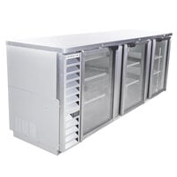 Beverage-Air BB94HC-1-G-S 94" Stainless Steel Counter Height Glass Door Back Bar Refrigerator