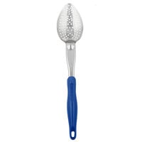 Vollrath 6414230 Jacob's Pride 14" Heavy-Duty Perforated Basting Spoon with Blue Ergo Grip Handle