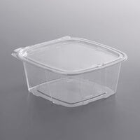 Tamper Tek 13 oz Rectangle Clear Plastic Container - with Lid,  Tamper-Evident, 4 Compartments - 7 x 5 1/2 x 1 1/2 - 100 count box