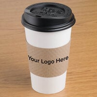10-24 oz. Natural Kraft Customizable Embossed Coffee Cup Sleeve   - 1800/Case
