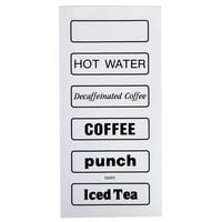 Cambro 13201 3 1/2 inch x 1 1/8 inch Small Labels for Beverage Dispensers