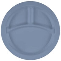 Cambro 93CW401 Camwear 3 Compartment 9" Slate Blue Polycarbonate Narrow Rim Plate - 48/Case