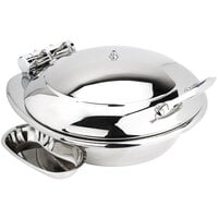 Eastern Tabletop 3938 Crown 6 Qt. Stainless Steel Round Induction Chafer with Hinged Dome Cover
