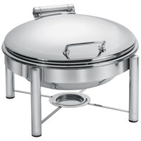 Eastern Tabletop 3958S 6 Qt. Round Stainless Steel Chafer with Stand and Hinged Dome Cover