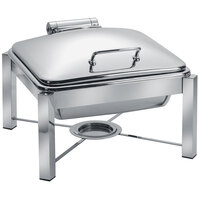 Eastern Tabletop 3944/S 6 Qt. Square Stainless Steel Chafer with Stand and Hinged Dome Cover