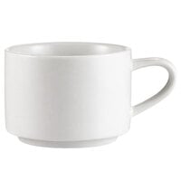 CAC RCN-23 Super White 7.5 oz. Clinton Rolled Edge Stacking Cup - 36/Case