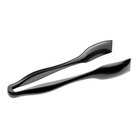 Visions 10 1/2" Black Disposable Plastic Tongs - 3/Pack