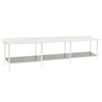 Eagle Group 30144SADJUS-18/4 Adjustable Stainless Steel Work Table Undershelf for 30 inch x 144 inch Tables