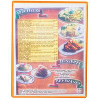 Menu Solutions H500C Hamilton Mandarin 8 1/2" x 11" Single Panel Two View Menu Board