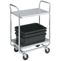 Vollrath 97160 Thrift-I-Cart Chrome 2 Shelf Cart - 24 inch x 16 inch x 36 1/2 inch