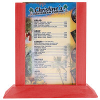 Menu Solutions WPF4S-A 4 inch x 6 inch Berry Wood Table Tent - 2/Pack