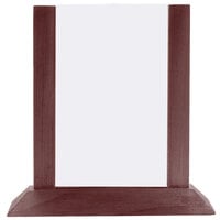 Menu Solutions WPF4S-A 4 inch x 6 inch Mahogany Wood Table Tent - 2/Pack