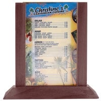 Menu Solutions WPF4S-A 4 inch x 6 inch Mahogany Wood Table Tent - 2/Pack