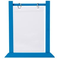 Menu Solutions WFT4S-B 5 inch x 7 inch True Blue Wood Flip Top Table Tent - 2/Pack