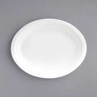 EcoChoice Compostable Sugarcane / Bagasse 10 inch x 12 1/2 inch Oval Platter - 500/Case
