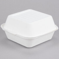 EcoChoice Compostable Sugarcane / Bagasse 6 inch x 6 inch x 3 inch Take-Out Container - 500/Case