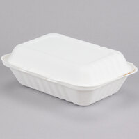 EcoChoice 9 inch x 6 inch x 3 inch Compostable Sugarcane / Bagasse 1 Compartment Takeout Container - 200/Case