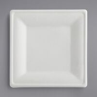 EcoChoice Compostable Sugarcane / Bagasse 10" x 10" Square Plate - 300/Case