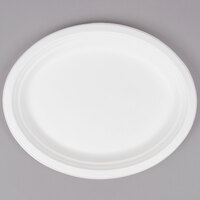 EcoChoice Compostable Sugarcane / Bagasse 10 inch x 12 1/2 inch Oval Platter - 125/Pack