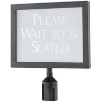 Aarco HSF1114BK 11 1/8 inch x 14 1/8 inch Black Finish Horizontal Removable Steel Stanchion Sign Frame