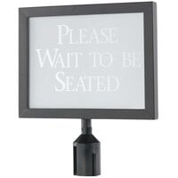 Aarco HSF1114BK 11 1/8" x 14 1/8" Black Finish Horizontal Removable Steel Stanchion Sign Frame