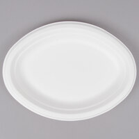 EcoChoice Compostable Sugarcane / Bagasse 7 1/2 inch x 10 inch Oval Platter - 125/Pack