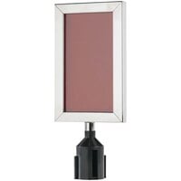 Aarco VSF118C 11 1/8" x 8 5/8" Chrome Finish Vertical Removable Steel Stanchion Sign Frame