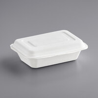 EcoChoice Compostable Sugarcane / Bagasse 4" x 6 1/2" x 2" Take-Out Container - 125/Pack