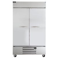 Beverage-Air HBR44HC-1 Horizon Series 47 inch Two Section Solid Door Reach in Refrigerator with LED Lighting