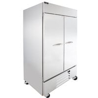 Beverage-Air HBR44HC-1 Horizon Series 47 inch Two Section Solid Door Reach in Refrigerator with LED Lighting