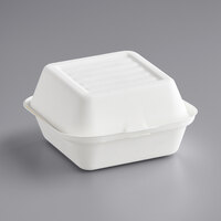 EcoChoice Compostable Sugarcane / Bagasse 6" x 6" x 3" Take-Out Container - 125/Pack
