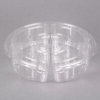 Polar Pak 5E068A-4+1P-C 10 inch Clear PET Round 5 Compartment Catering Tray with Lid - 100/Case
