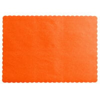 Choice 10" x 14" Bittersweet Colored Paper Placemat with Scalloped Edge - 1000/Case