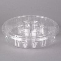 Polar Pak 5H138-4+1P-C 13 inch Clear PET Round 5 Compartment Catering Tray with Lid - 50/Case