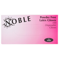 Noble Products Small Powder-Free Disposable Latex Gloves for Foodservice - Box of 100