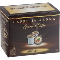 Caffe de Aroma Decaf Hazelnut Coffee Single Serve Cups - 12/Box