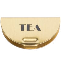 Cambro 14518 Replacement Brass Tea / Hot Water Sign for CSR Camserver Insulated Beverage Dispensers
