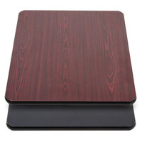 Lancaster Table & Seating 30 inch x 60 inch Laminated Rectangular Table Top - Reversible Cherry / Black