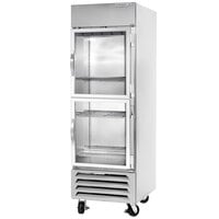 Beverage-Air HBR23HC-1-HG 1 Section Glass Half Door Bottom-Mounted Reach-In Refrigerator with LED Lighting - 23 Cu. Ft.