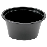 Newspring E1001B ELLIPSO 1 oz. Black Oval Plastic Souffle / Portion Cup - 50/Pack