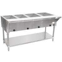 Advance Tabco HF-4G Four Pan Natural Gas Powered Hot Food Table - Open Well