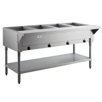 Advance Tabco HF-4E-120 Four Pan Electric Steam Table with Undershelf - Open Well, 120V