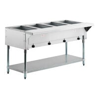 Advance Tabco HF-4E-120 Four Pan Electric Steam Table with Undershelf - Open Well, 120V