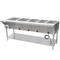 Advance Tabco SW-5E-240 Five Pan Electric Hot Food Table with Undershelf - Sealed Well
