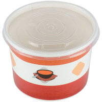 Choice 12 oz. Double Poly-Coated Paper Soup / Hot Food Cup with Vented Plastic Lid - 25/Pack